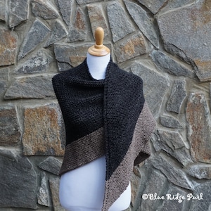 Claires shawl Outlander hand knitted wrap with button black and brown