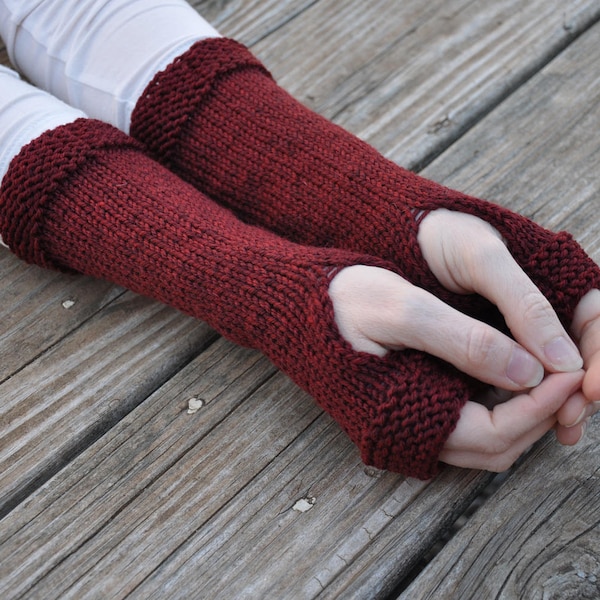 Outlander inspired, Castle Leoch fingerless gloves, Claire's gloves, red knit fingerless gloves, knit arm warmers, hand knit gauntlet