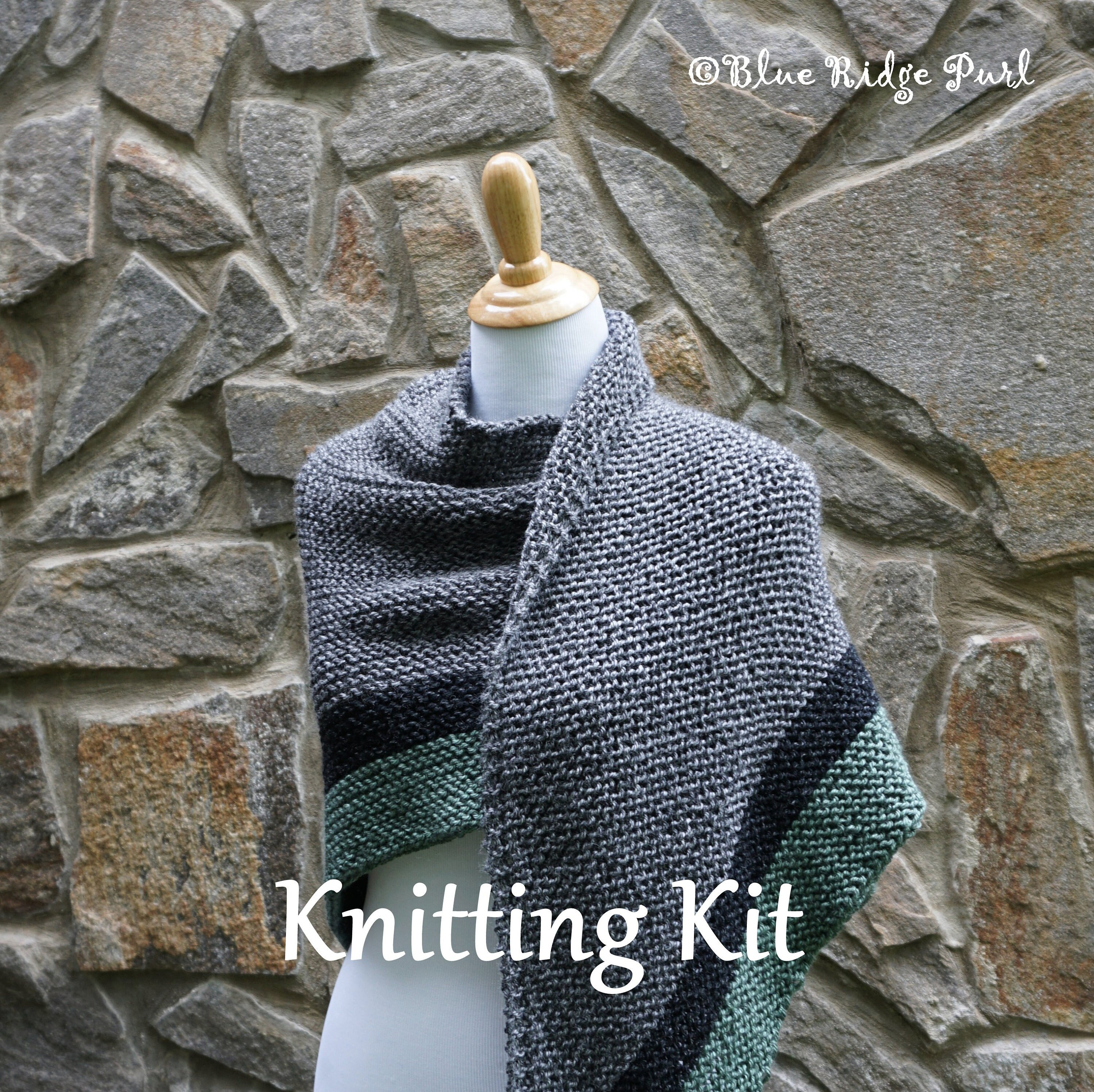 DIY Knitting Kit, Cascading Leaves Scarf, Printed Pattern, Yarn, Knitting  Needles, Knitting Scarf Kit, Lace Scarf Knitting Kit 