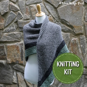 Outlander knitting kit, Claires Rent shawl, DIY shawl knitting kit, shawl pattern, yarn, stitch markers, knitting needles