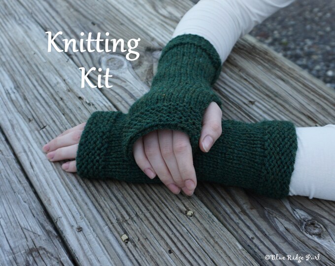 DIY Fingerless Gloves Knitting Kit / Outlander Fingerless Gloves / Knit