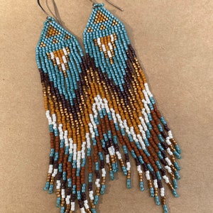 Mallard - Seed Bead Boho Fringe Earrings