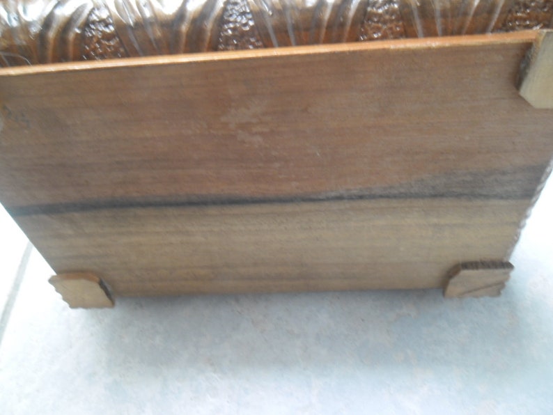 Vintage 70s Wooden Jewelry Box,Handmade Grape Motives Box,Gift For Her,Folk Art