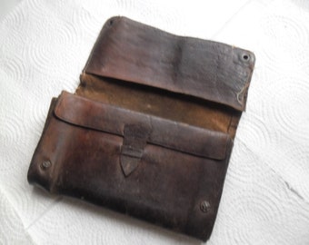 Antique Genuine Leather 1904.Brown Wallet,Shabby Chic Men's Wallet,Vintage Brown Leather Men's Wallet,Gift For Him,Vintage Men's Wallet