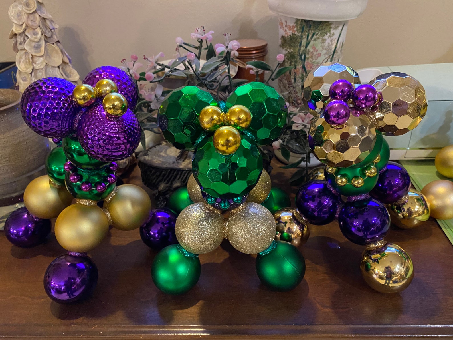 mardi gras bead dog statues for sale