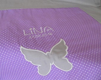 Babydecke Decke Schmetterling lila