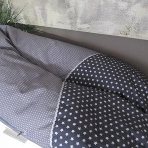 Stillkissen, gtau-dunkelgrau, ohne Applikation, 190cm langes, großes Stillkissen, Lagerungskissen