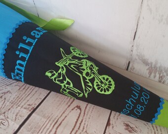 192 Schultüte Zuckertüte Motorcross, Motorrad, Stuntman, Biker