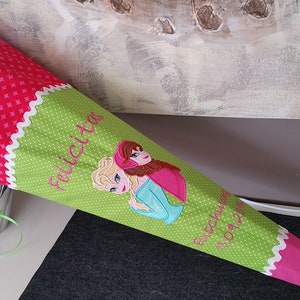 504 - Schultüte Prinzessin Anna, Elsa pink, grün
