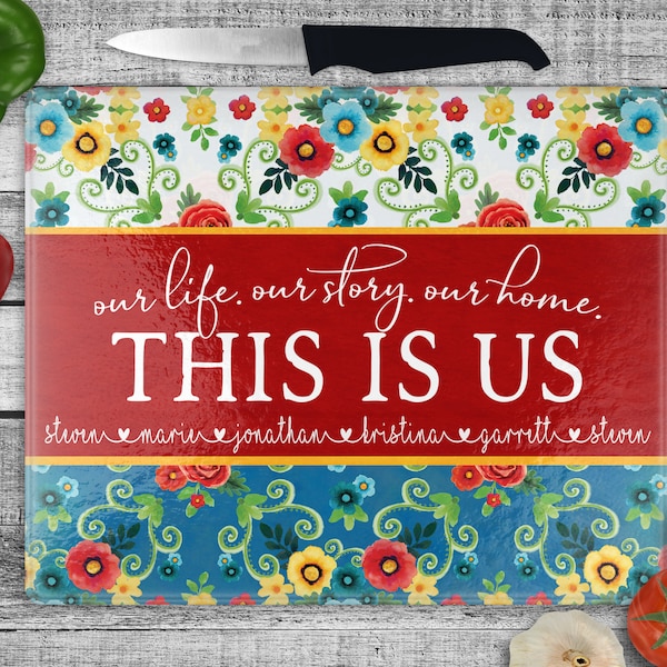 This Is Us Kitchen Cutting Board, Personalized Pioneer Cutting Board, Country Kitchen Housewarming Gift, Frontier Woman Kitchen Decor