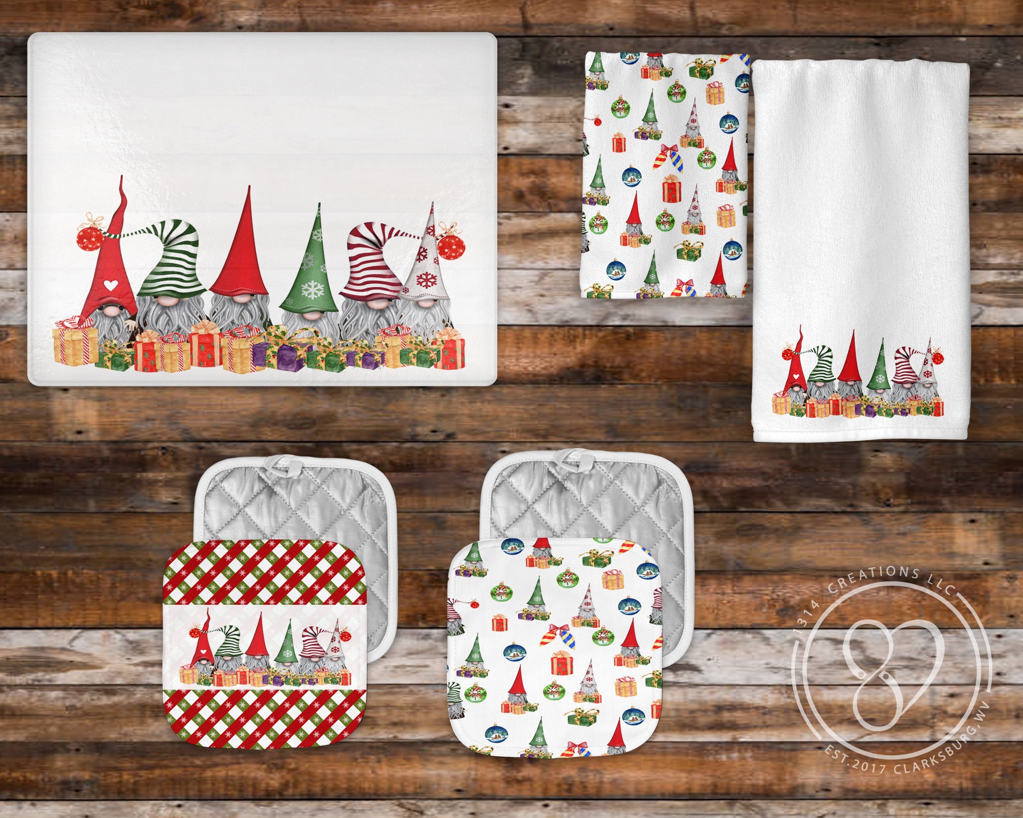 Gnome Christmas Cutting Board Personalized Christmas Decor Etsy