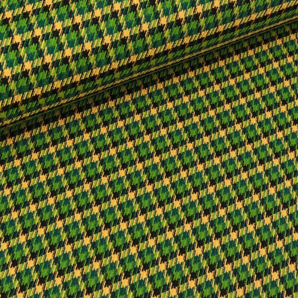 Light Jacquard Aneska Minihoundstooth green-corn yellow (11.90 EUR / meter)