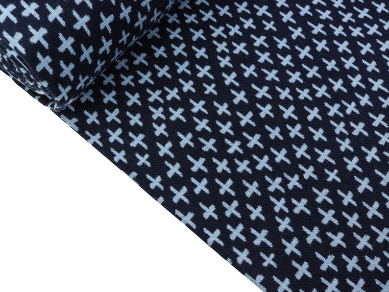 Smooth cuffs Karla crosses light blue on dark blue hoseware 10,90 EUR meter