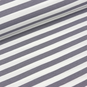 Cotton jersey YD Stripe grey-white (9.90 EUR / meter)