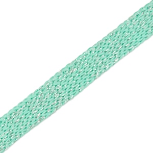 1 m flat and hoodie cord Sparkle Cord Me verdino-silver 20 mm