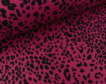 Mantel- und Jackenstoff Glasgow Print Leo dark fuchsia-schwarz (11,90 EUR / Meter)