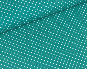 Cotton Jersey Verena white dots on emerald (13,50 EUR / meter)