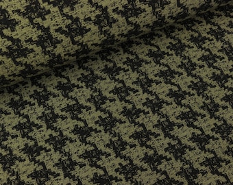 Bengaline Jacquard Rooster Step Pattern medium black-khaki (10.90 EUR / meter)