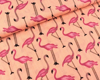 Baumwoll-Viskose Print Flamingos pink auf Rosa (13,50 EUR / Meter)