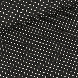 Cotton jersey Verena dots white on anthracite (13.50 EUR / meter)