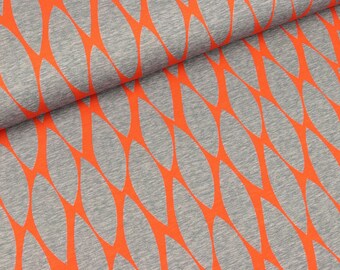 Cotton jersey The little things in life grey-neon orange by cherry picking (16.50 EUR/Meter)
