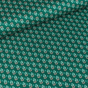 Fabric pop up Daisy of on emerald (8,70 EUR / meter)