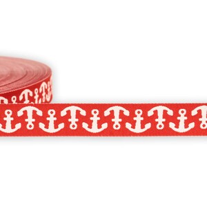 Woven ribbon anchor red by Lila Lotta (1.60 EUR / meter)