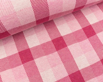 Hamburg Love 3 Color Jacquard Jersey Check Point Douglas azalea-rose-winter-white (26.50 EUR/meter)