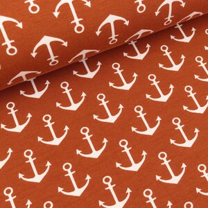 French Terry Anchor white on Rust (12.90 EUR/Meter)