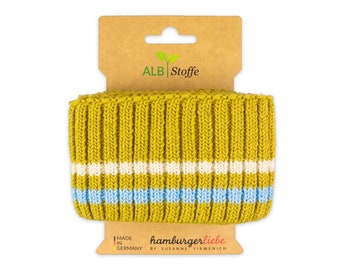 Cuff Me Cozy Stripes Botanical Bündchen senf-meringa-azzuro