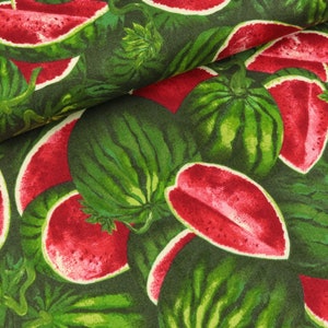 Cotton fabric farmer John&#39;s Marketplace melons Red-green (13.90 EUR/meter)