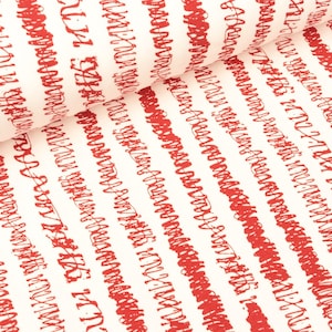 Cotton jersey stripe Print white-red (13.90 EUR/meter)