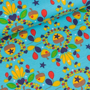 Magic Wood Jersey by cherry picking Turquoise (12.90 EUR / meter)