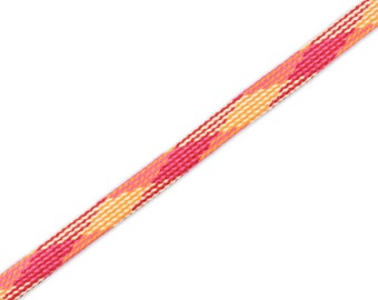 1m Flachkordel Twist Me Plaid flamme-papaia-curry-ortensia-meringa 15mm