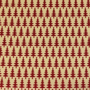 Laminated cotton fabric joyful Christmas Fir red on cream (17.50 EUR / meter)