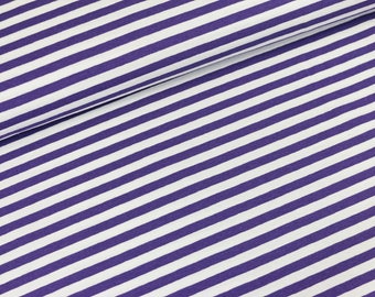 Cotton Jersey Vicente purple white stripes (18.50 EUR / meter)