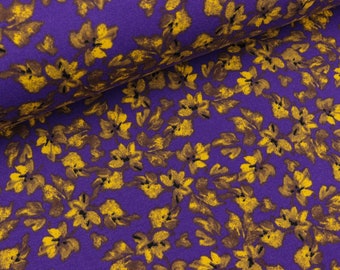 Petites fleurs Baumwollsweat Mick, moutarde jaune à Violet pâle (17.90 euros / mètre)