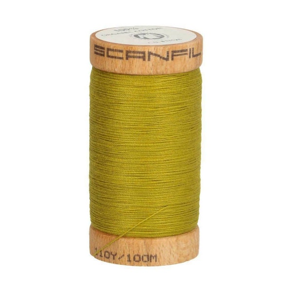 SCANFIL Sewing Thread (100 m) 4823 - Yellow green - 100% Organic Cotton