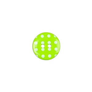Button 2-hole green with white dots