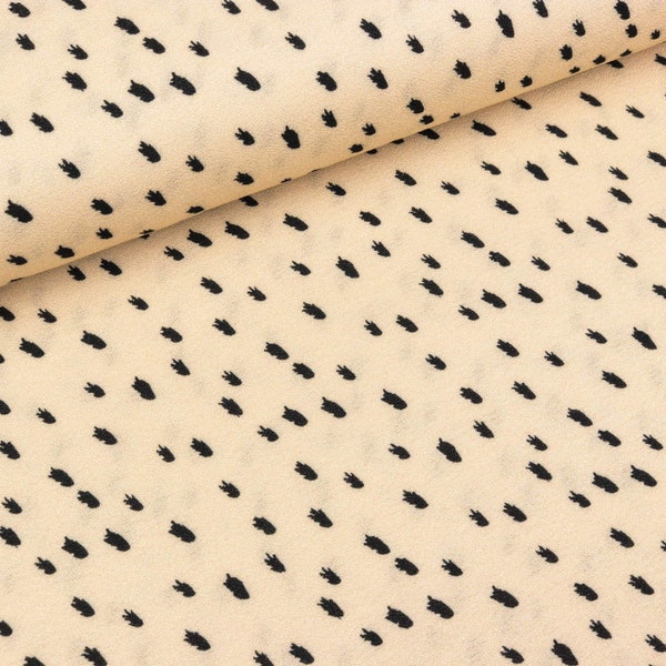 Viscose Krepp Palina Small colour sticks black on beige (14.90 EUR/meter)