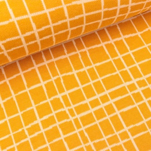 Hamburger Liebe Jacquard Life Loves You Grid curry-meringa (26,50 EUR / Meter)