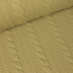 Jacquard jersey Camel with braid pattern (14.50 EUR/meter)
