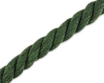 1 m cotton cord dark green 10 mm