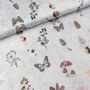 Viscostine Ellen In the forest colorful on silver grey (15,90 EUR / meter)
