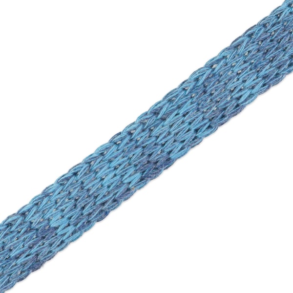 1 m flat and hoodiekordel Cord Me Check Point azzuro-jeansblau melted 20 mm