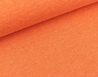 Baumwollsweat orange meliert uni (10,90 EUR / Meter)