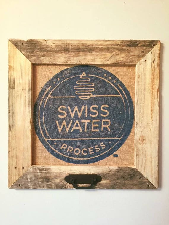 Vintage Coffee Burlap Sack Framed in Reclaimed Pallet Wood