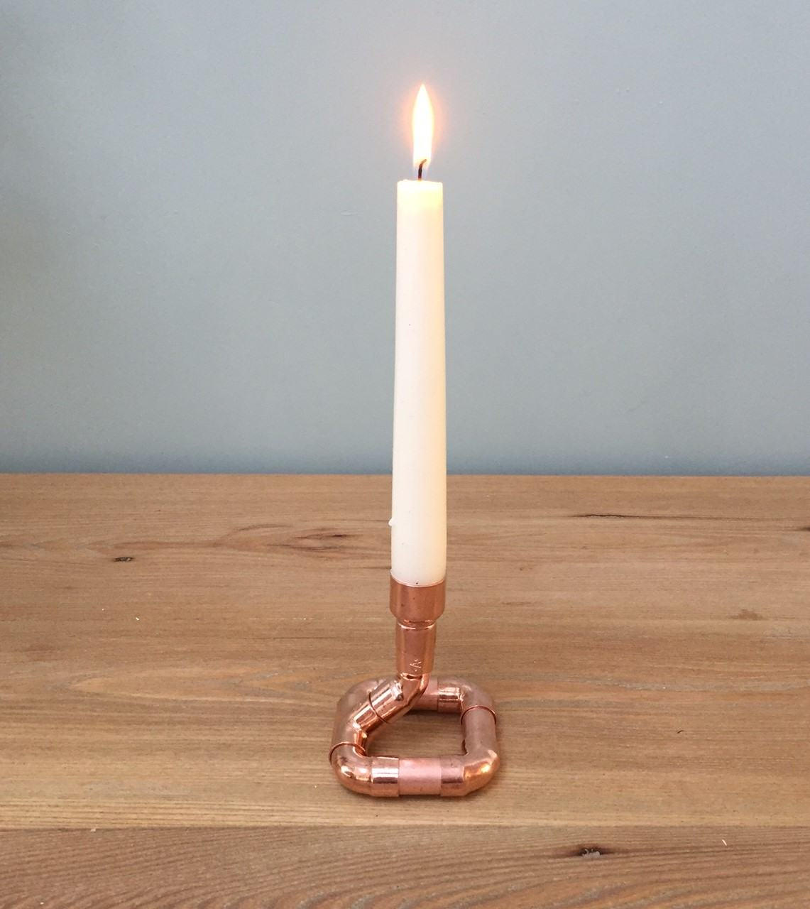 Copper pipe candelabra / candlestick holder Etsy