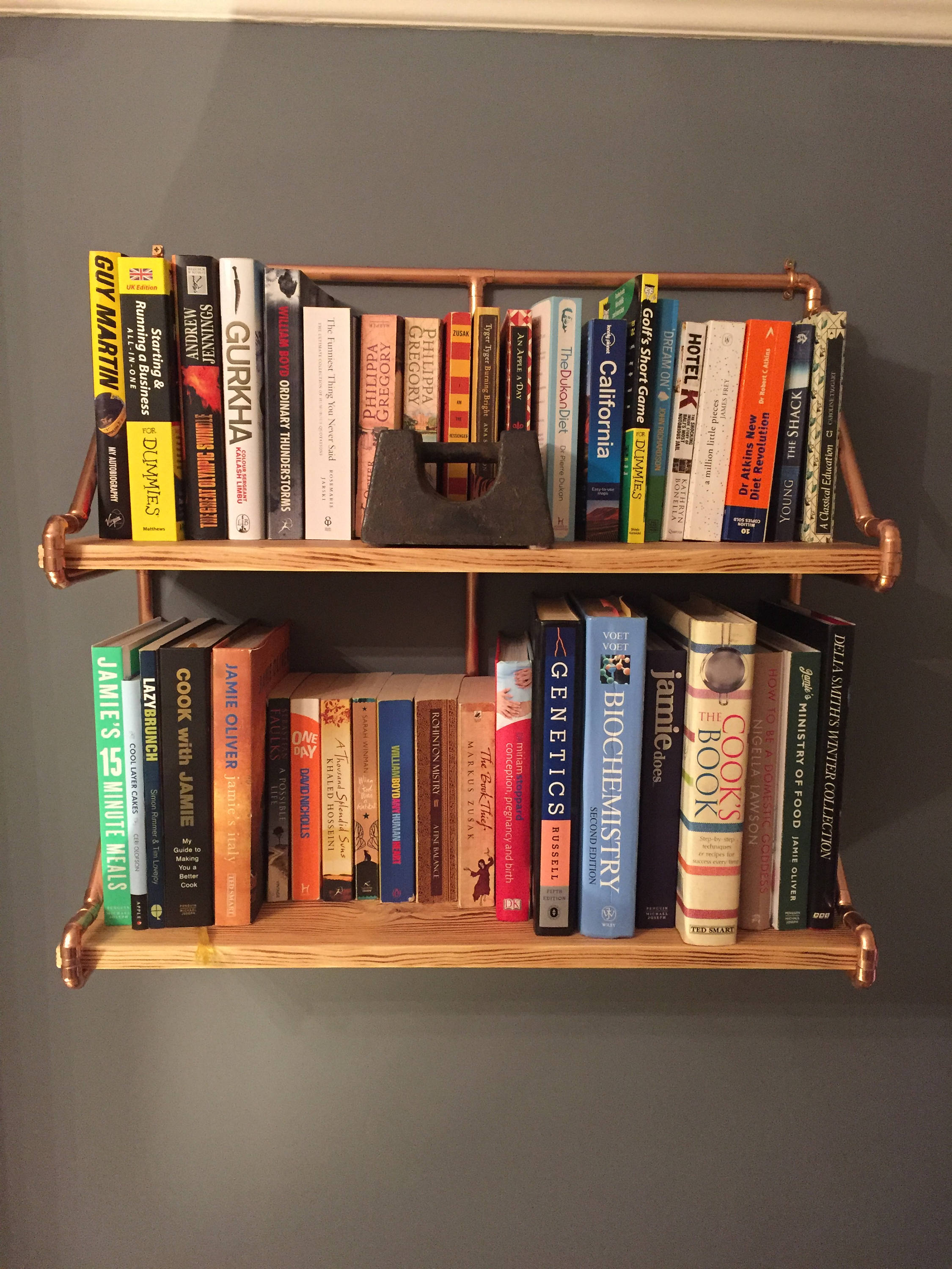 2 Tier Copper Pipe Shelving unit in an Industrial style with Etsy