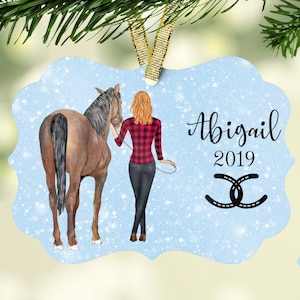 Horse ornament/FREE SHIPPING/Best Friends/Horse/horses/Personalized ornament/keepsake ornament/horse gift/gift for girlfriend/Horseback image 1